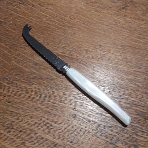 Vintage Box Sheffield England Stainless Steel Cheese Knife Faux Mother of Pearl